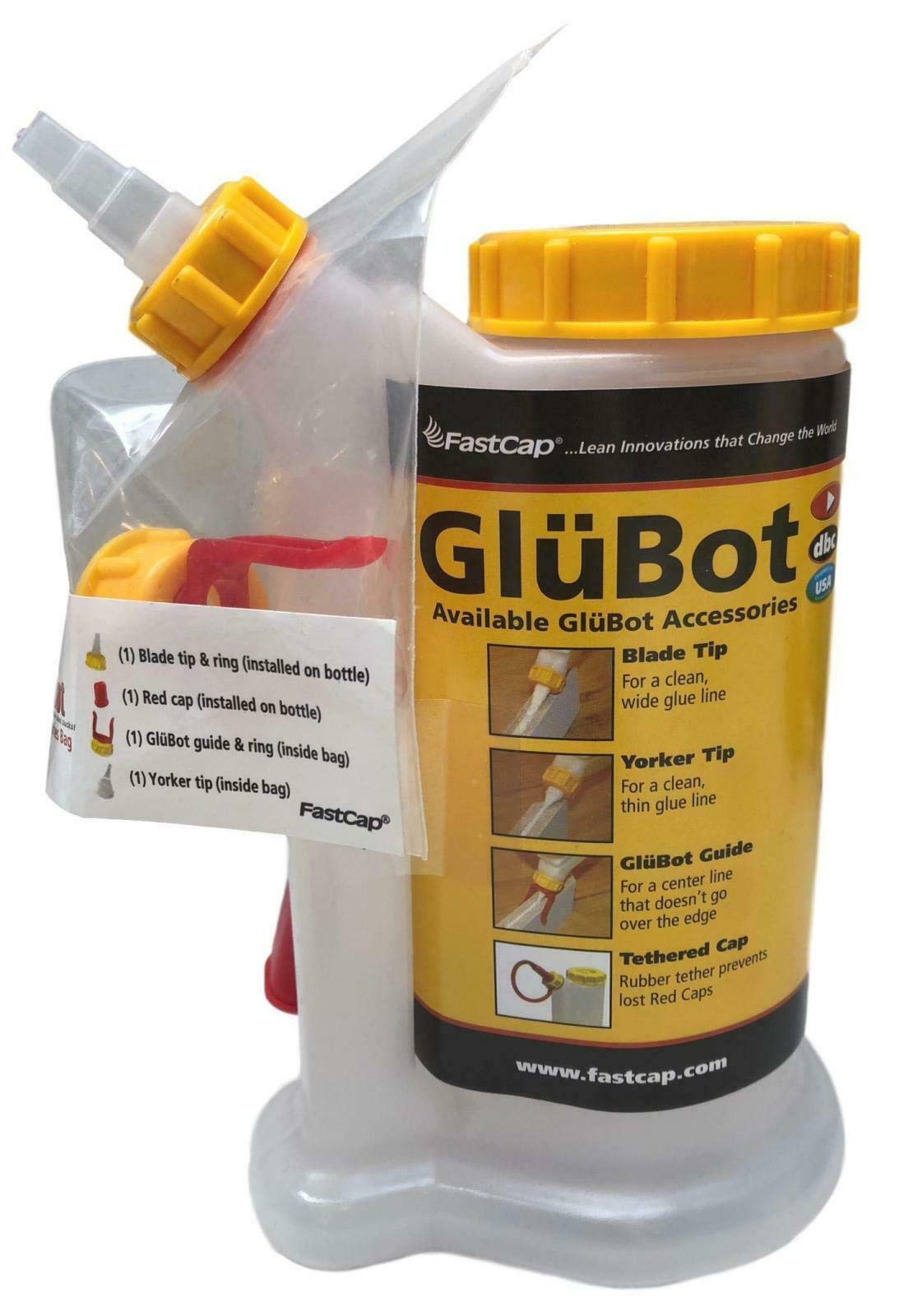 FastCap Glu-Bot Woodworkers Glue Bottle (16 Ounces) FastCap