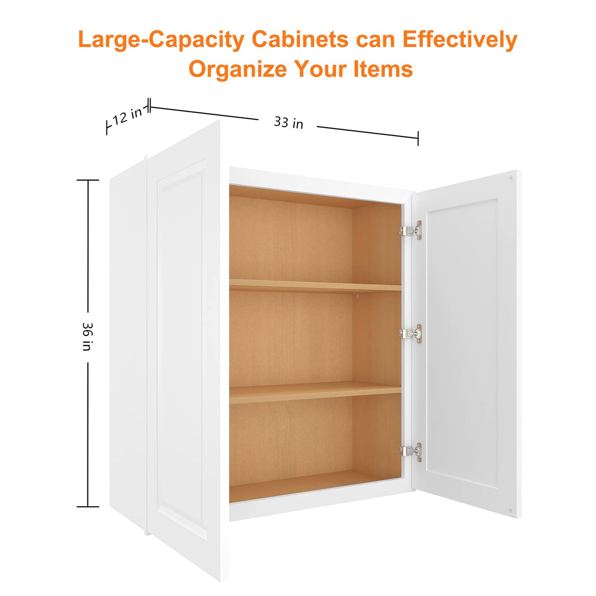 ROOMTEC Wood Wall-Mounted Cabinet,Bathroom Medicine Cabinet with Adjustable Shelves and 2 Soft-Close Doors,Laundry Storage Cabinet for ROOMTEC