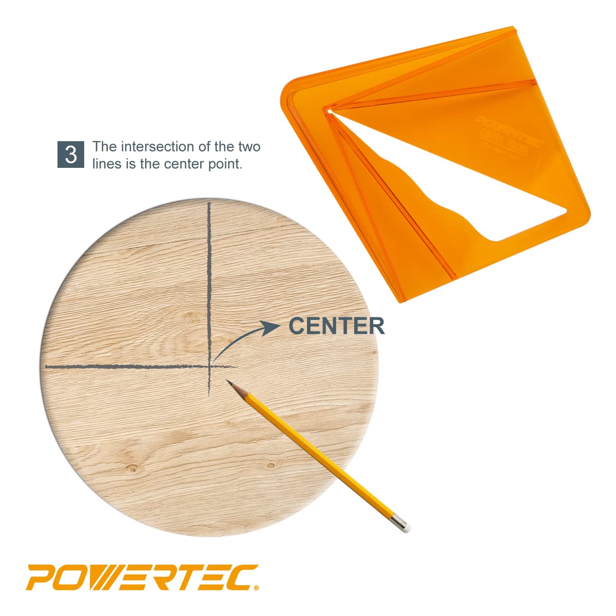 POWERTEC 71080 Plastic Center Finder – Wood Turner Tools Series POWERTEC