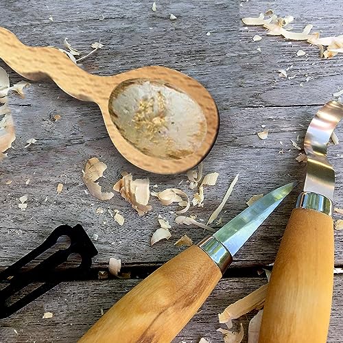 4Pcs Wood Carving Spoon Blanks, Basswood Spoon Carving Blanks Walnut Wood Carving Spoon Blank Wooden Spoon Carving Kit for Whittling Unfinished Wood Generic