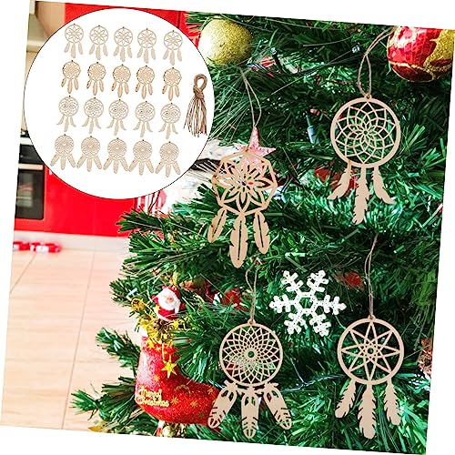 COHEALI 40pcs Wooden Dreamcatcher Arts and Crafts for Kids Dreamcatcher Kit Wood Crafts for Kids DIY Kits Wooden Hanging Ornaments Kit Unfinished COHEALI