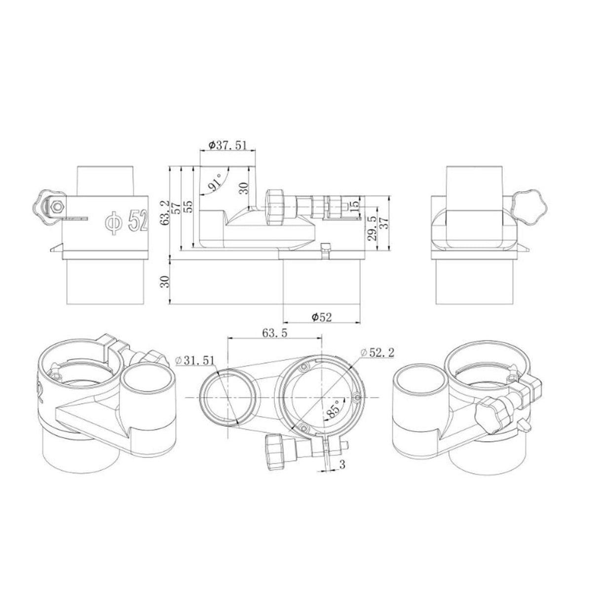 Generic 1pc CNC Engraving Machine Router Dust Shoe Spindle, 65mm Almencla