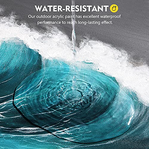 Magicfly Outdoor Acrylic Paint, Set of 30 Colors/Tubes (60 ml, 2 oz.) with Storage Box, Rich Pigments, Multi-Surface Paints for Rock, Wood, Fabric, Magicfly