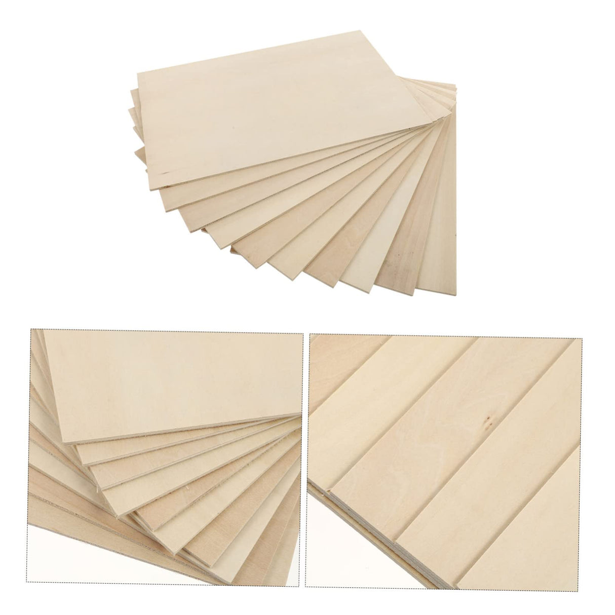 KALLORY 10pcs Board Unfinished Wooden Cutouts Wood Squares for Craft Wood Carving Blanks Unfinished Wood Blocks Oil Birch Plywood Wood Cut Out Wood KALLORY