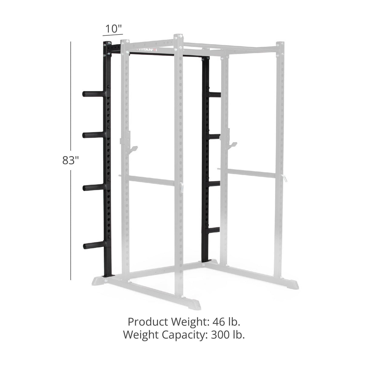Titan Fitness T-2 Series 83" Tall 10" Depth Power Rack Extension Kit, 440 LB Capacity Extension Cage, Multifunctional Workout Weight Rack with Weight Titan Fitness