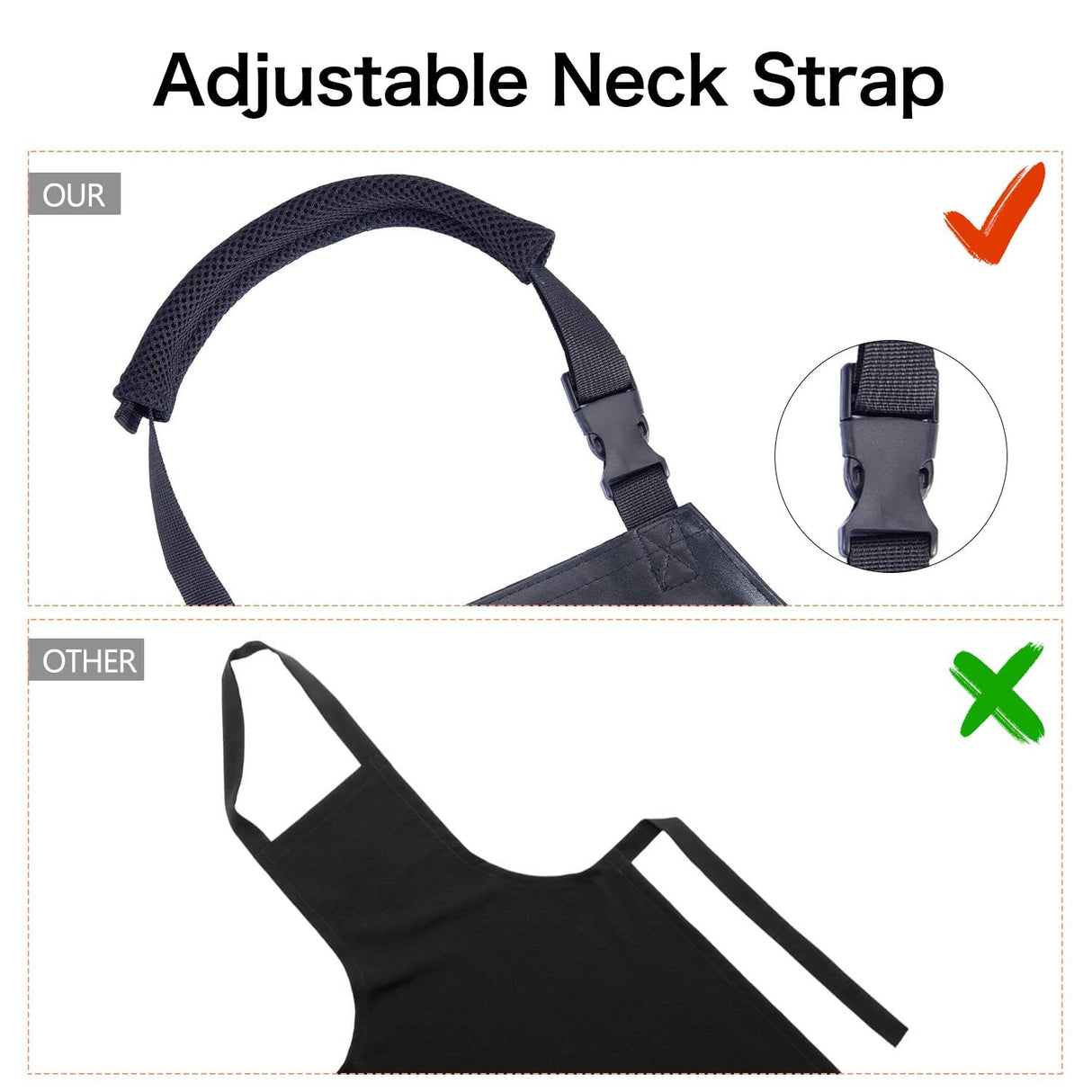 Homsolver 2 Pack Waterproof Rubber Vinyl Apron for Men, 39" Lightweight Chemical Resistant Industrial Work Apron, Adjustable Plastic Aprons for Homsolver