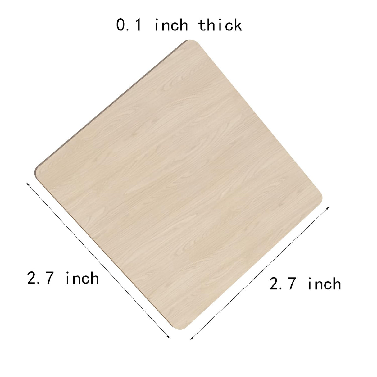 XYSMZM 40 Pcs 2.7 x 2.7 Inch Unfinished Wood Pieces, Blank Natural Slices Wood Square with Round Corner for DIY Crafts Painting, Scrabble Tiles, Wall XYSMZM