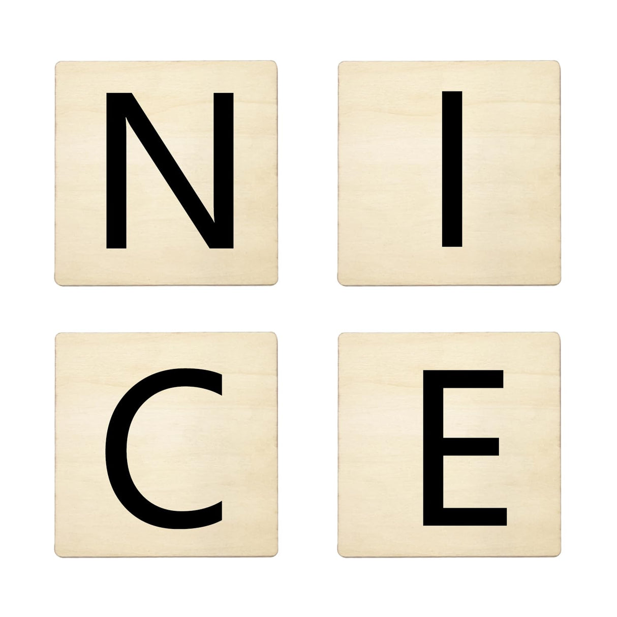 XYSMZM 40 Pcs 2.7 x 2.7 Inch Unfinished Wood Pieces, Blank Natural Slices Wood Square with Round Corner for DIY Crafts Painting, Scrabble Tiles, Wall XYSMZM