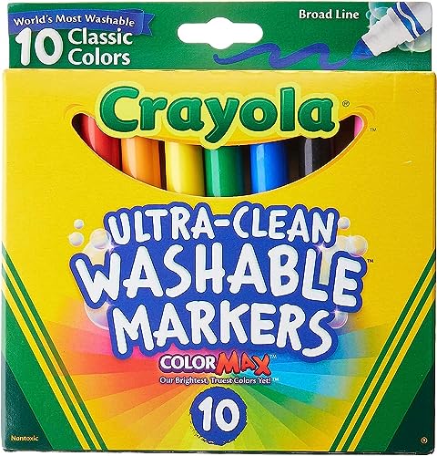 Crayola Ultraclean Broadline Classic Washable Markers (10 Count), (Pack of 2) Crayola