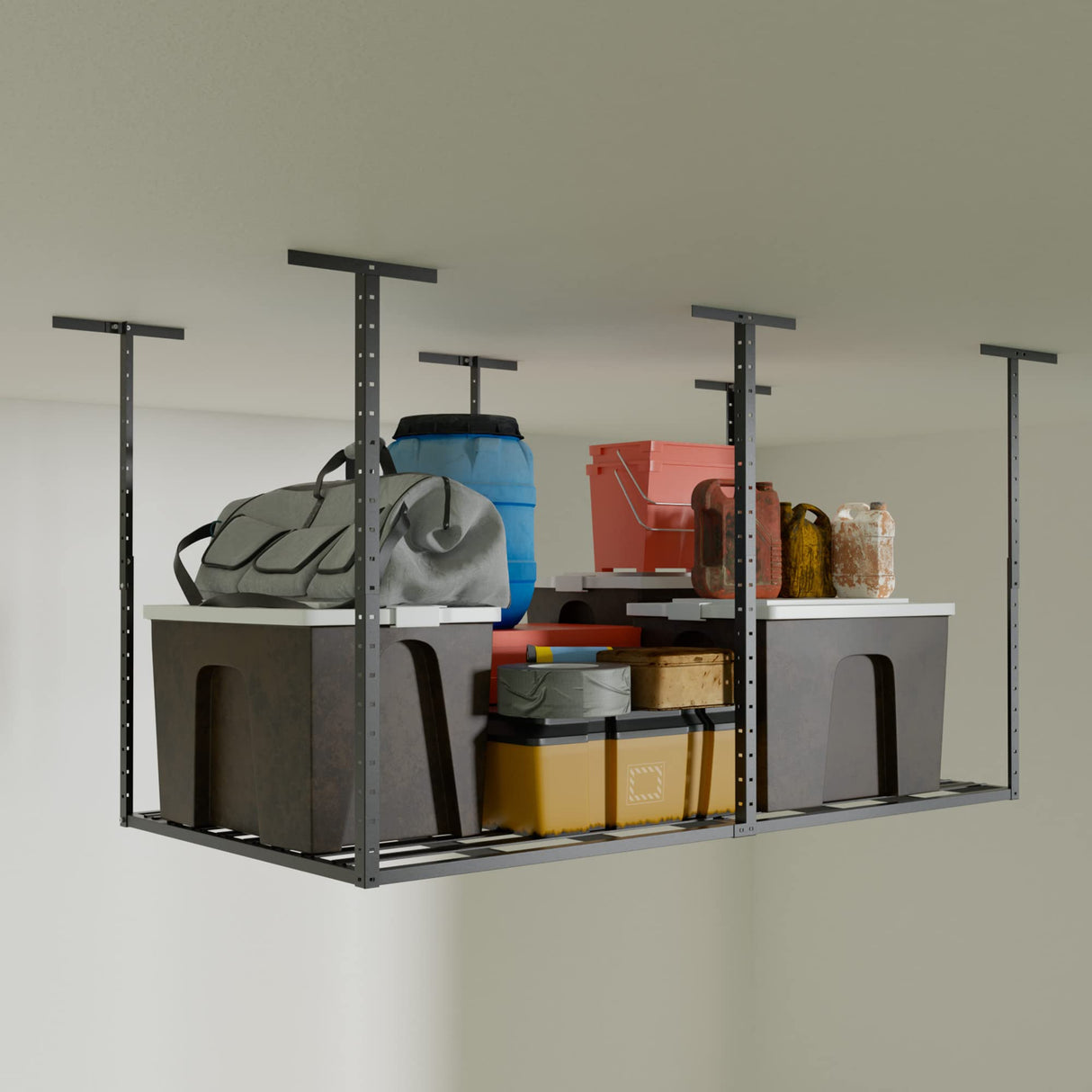 SunsGrove 3x6 Overhead Garage Storage Rack, 750LBS Adjustable Ceiling Mounted Storage Racks Heavy Duty, Hanging Garage Storage, 36 in. W x 72 in. L x SunsGrove