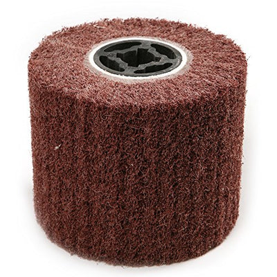 Flap Burnishing Wheel - Atoplee 120x100mm 80 Grit Non-Woven Abrasive Polishing Flap Burnishing Wheel for Wire Drawing Metal Iron Aluminum Polishing