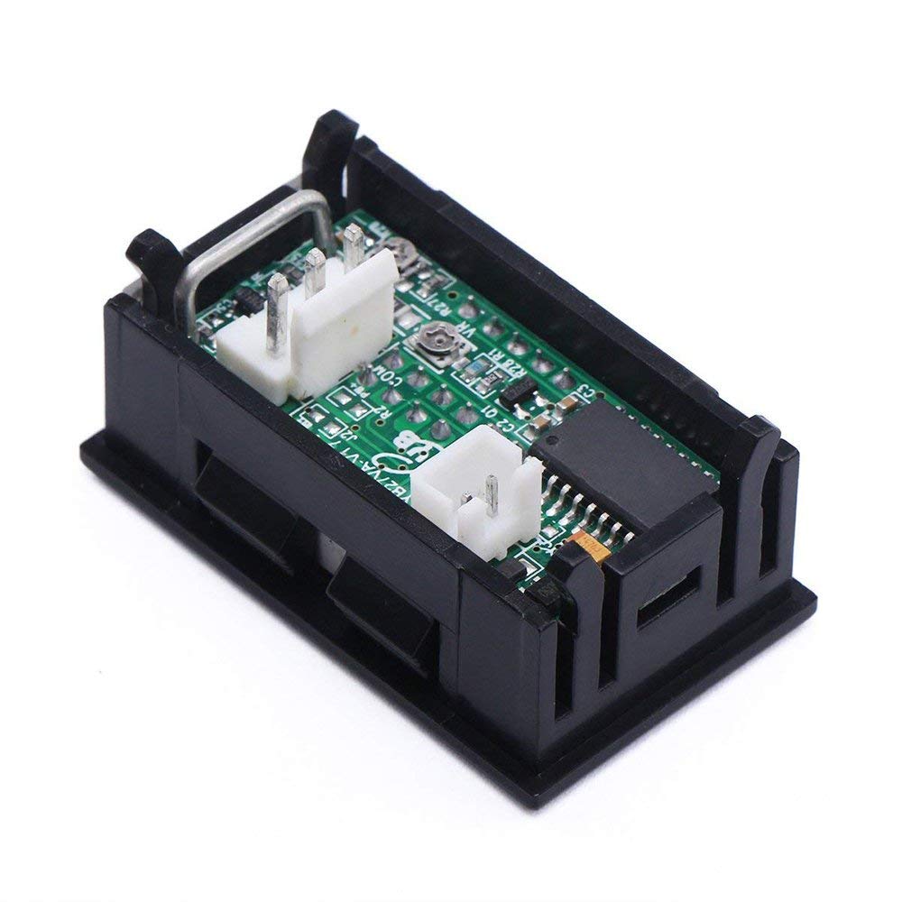 Eiechip LED Digital Voltmeter Ammeter, Mini DC Digital Multimeter 100V 10A, Blue Red LED Amp Dual Digital Display Volt Meter Gauge, Car Current WOWOONE