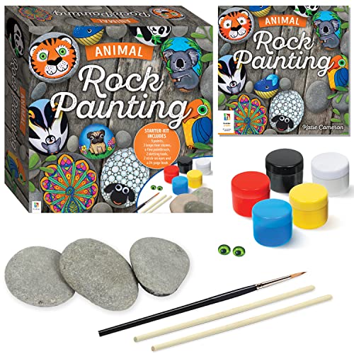 Hinkler Animal Rock Painting Box Set - DIY Rock Painting for Adults - Rocks, Brush, Paint Included - Mandala Stone Artist - Create Rock Artwork at Hinkler
