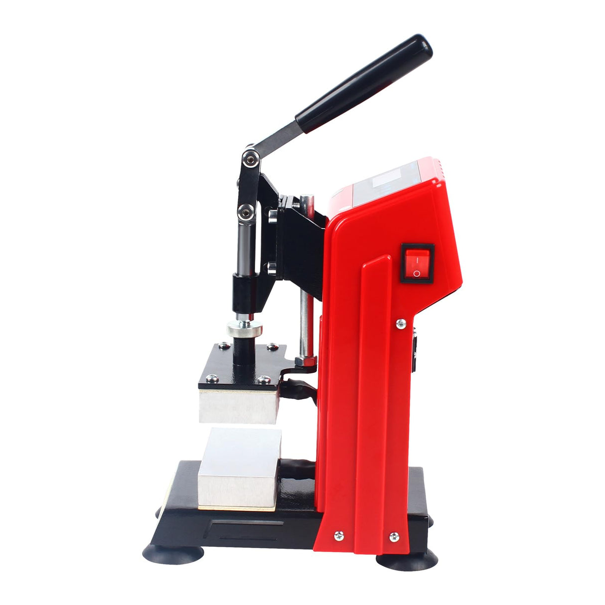 GNJINX Mini Manual Heat Presser Portable Heat Press Machine 2.36x4.72in Heat Press Machine, LCD Controller, and 400W Power for Heat Transfer, GNJINX