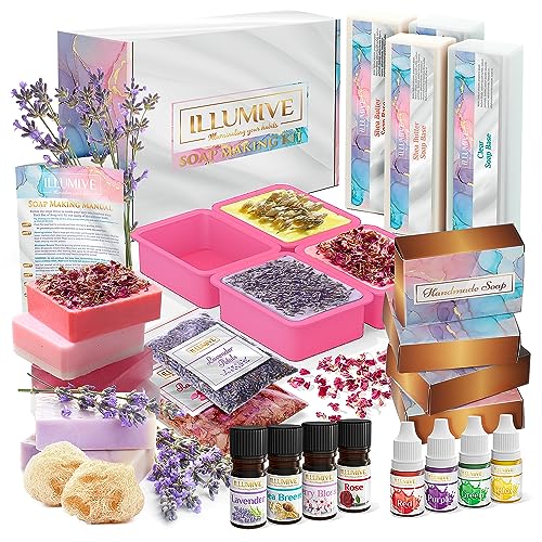 Illumive Soap Making Kit-Includes Soap Making Supplies | Soap Molds, Soap Base, Soap Box. Great DIY Kits for Adults. Inclusive Soap Making kit for Illumive