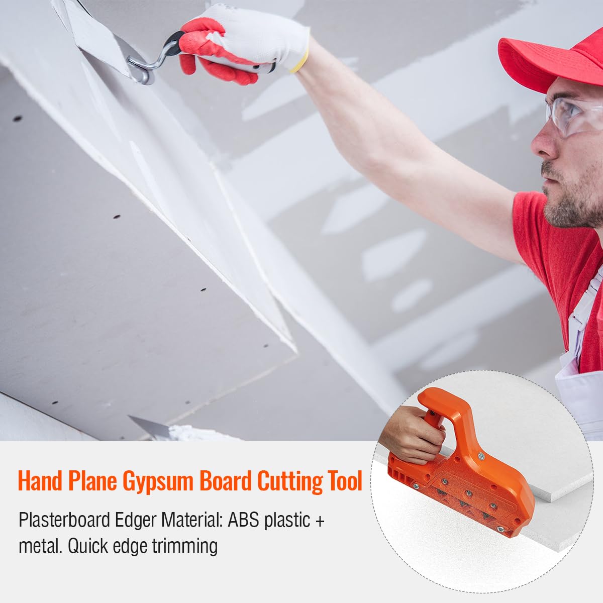 JEEJINYAN 45+60 Degree Woodworking Gypsum Board Planer Tool, Gypsum Board Hand Plane with Blades, Hand Plane Gypsum Board Cutting Tool for Cutting JEEJINYAN