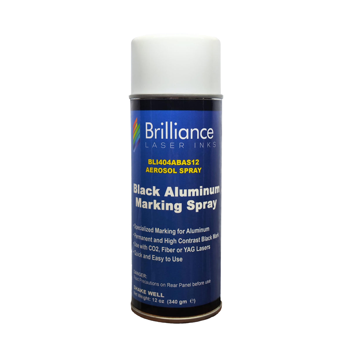 Brilliance Laser Inks 12 Oz Black Aluminum Laser Marking Spray for High Contrast Permanent Marks | Anti Clog Metal Engraving Aerosol Compatible with BRILLIANCE LASER INKS