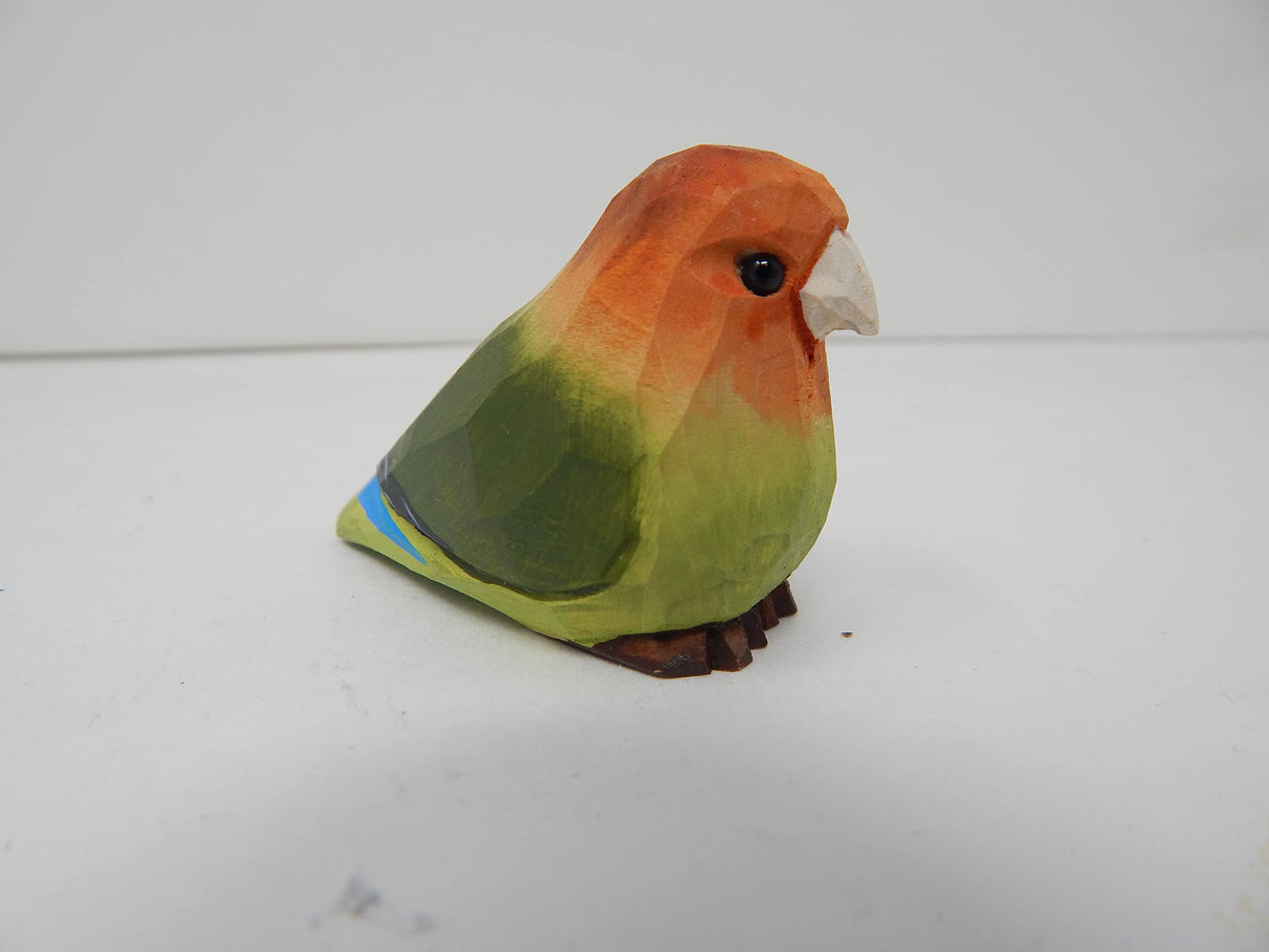 Selsela Lovebird Wood Ornament Bird Hanging Figurine Handmade Carved Decoration Selsela