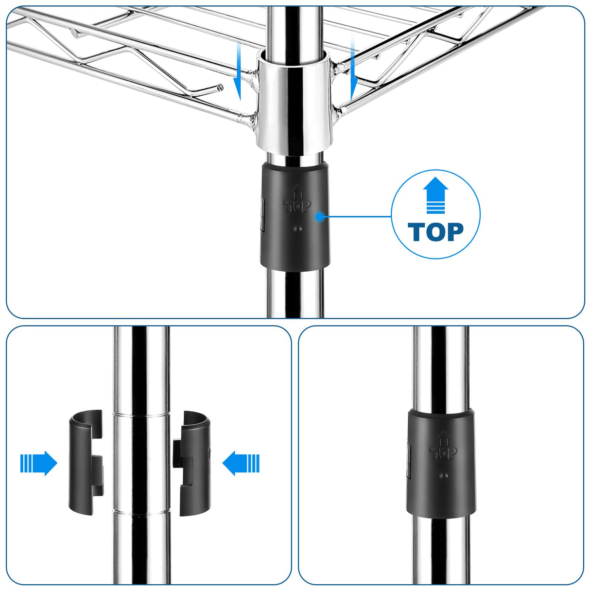Homdox 5 Tier Steel Wire Shelving Unit on Wheels,Chrome Shelves for Garage Kitchen Living Room,Heavy Duty Shelving Rack, 23.2 x 13.8 x 72 inch (L x W Homdox
