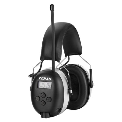 ZOHAN EM042 AM/FM Radio Headphone with Digital Display,Ear Protection Noise Reduction Safety Ear Muffs,Ultra Comfortable Hearing Protector for Lawn