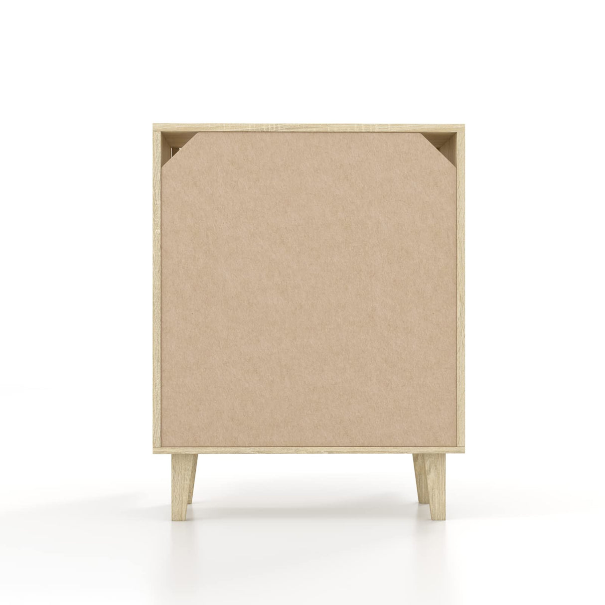 Panana Buffet Cabinet Sideboard with Rattan Decorated Doors Kitchen Storage Cupboard Accent Cabinet (Natural Wood) Panana