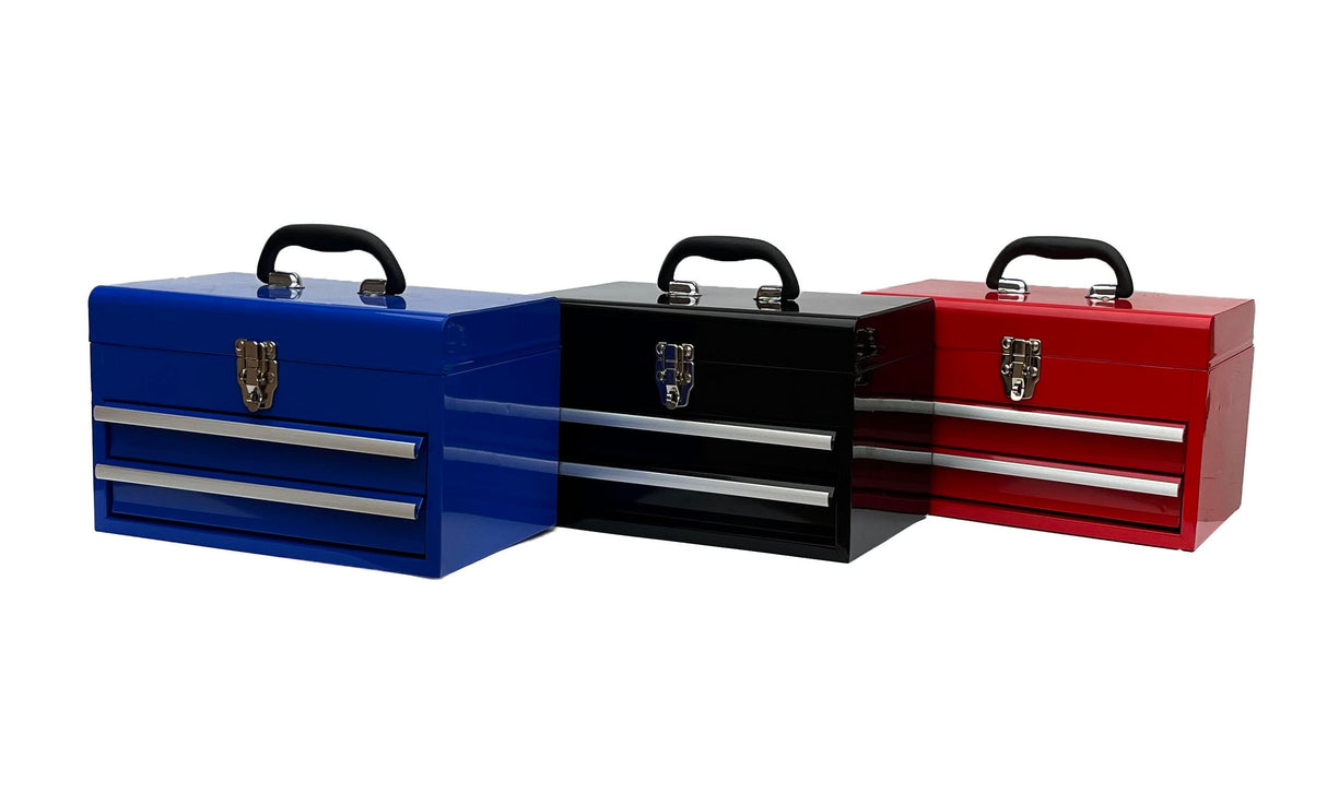 Workington Portable Metal Tool Chest with 2 Drawers, 14" 2-Drawer Tool Chest Cabinet with Ball Bearing Drawer Slides, Steel Tool Storage Box Workington