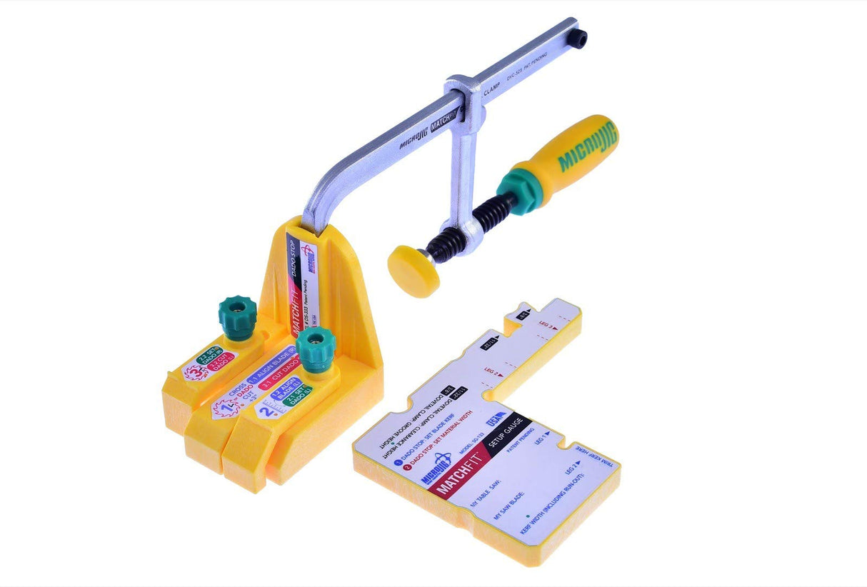 MICROJIG GRR-RIPPER MF-1004 Match Fit Dado Stop Pro, Yellow MICRO JIG