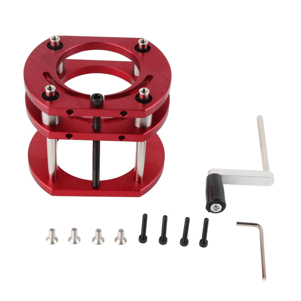 Router Lift Base, Aluminum Alloy Stainless Steel 4 Jaw Clamping Router Table Lifting System Base for Small Trimming Machines Walfront