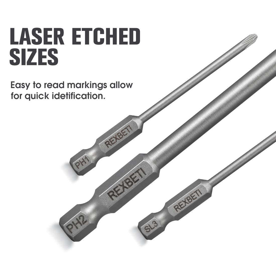 REXBETI 12 Piece Slotted Phillips Screwdriver Bit Set, 1/4 Inch Hex Shank S2 Steel Magnetic 3 Inch Long Drill Bits (Slotted Set) REXBETI