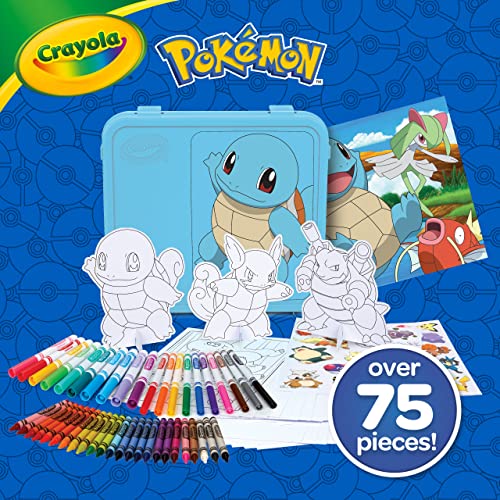 Crayola Pokémon Squirtle Coloring Art Case, 71+ pcs., Coloring Pages and Markers, Gift for Kids, Ages 4, 5, 6, 7, 8 Crayola