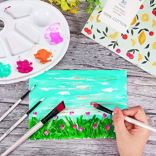 30 Sheets Watercolor Paper Pad, A5 (8.3 x 5.8") Cold Press Watercolor Paper, 140 lb/300 GSM Tearable Water Color Pad Christmas Gifts for Art Prudiut