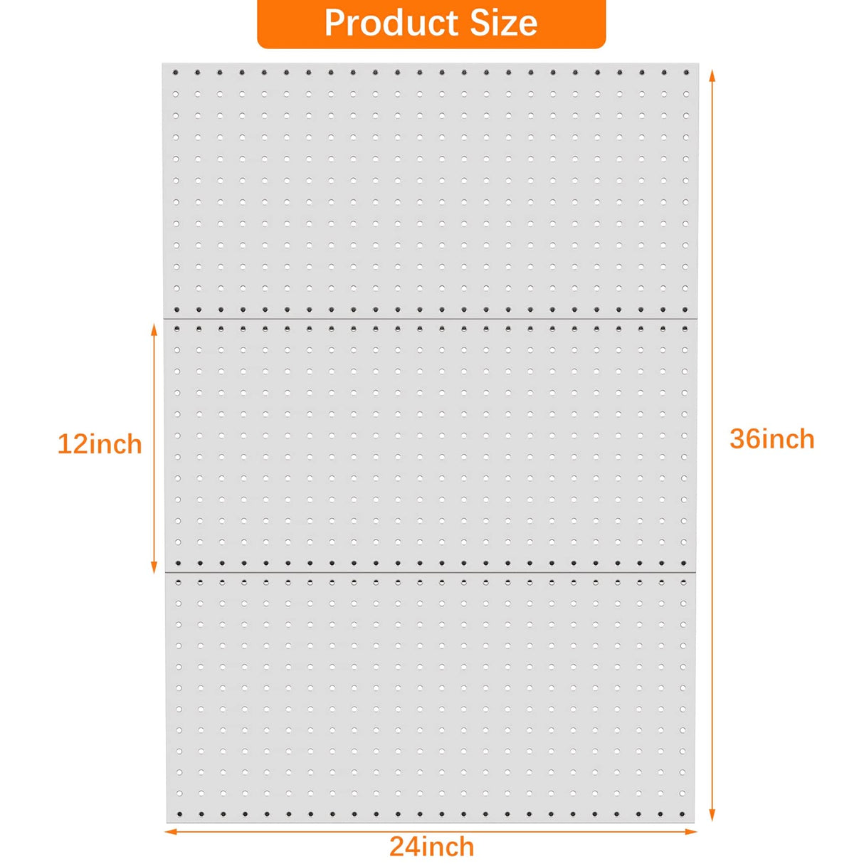 TORACK 3Pcs Metal Pegboard Panels for Wall Garage Utility Tools Pegboard Storage System for Workbench, Shop, Shed Modular Peg Board Organizer Board TORACK