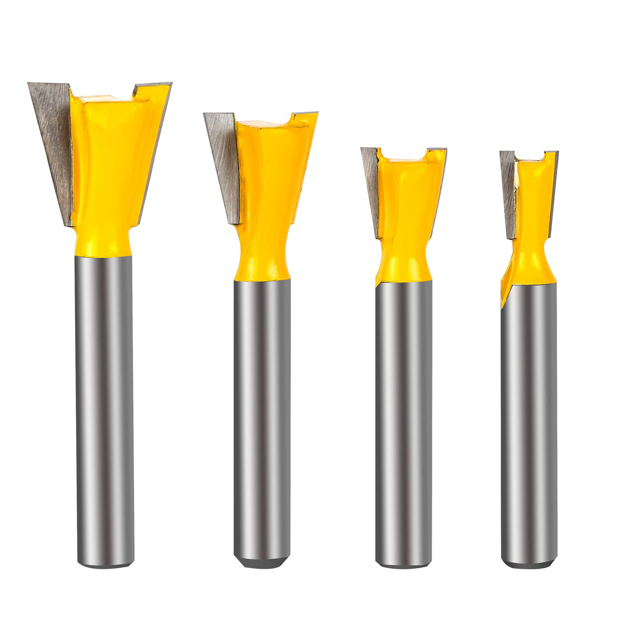 Yueqing Zhongji 1/4 Inch Shank Dovetail Router Bit Set 1/4"3/8"1/2" 5/8" Dovetail Router Bit-1/4"Shank -4PCS Yueqing Zhongji
