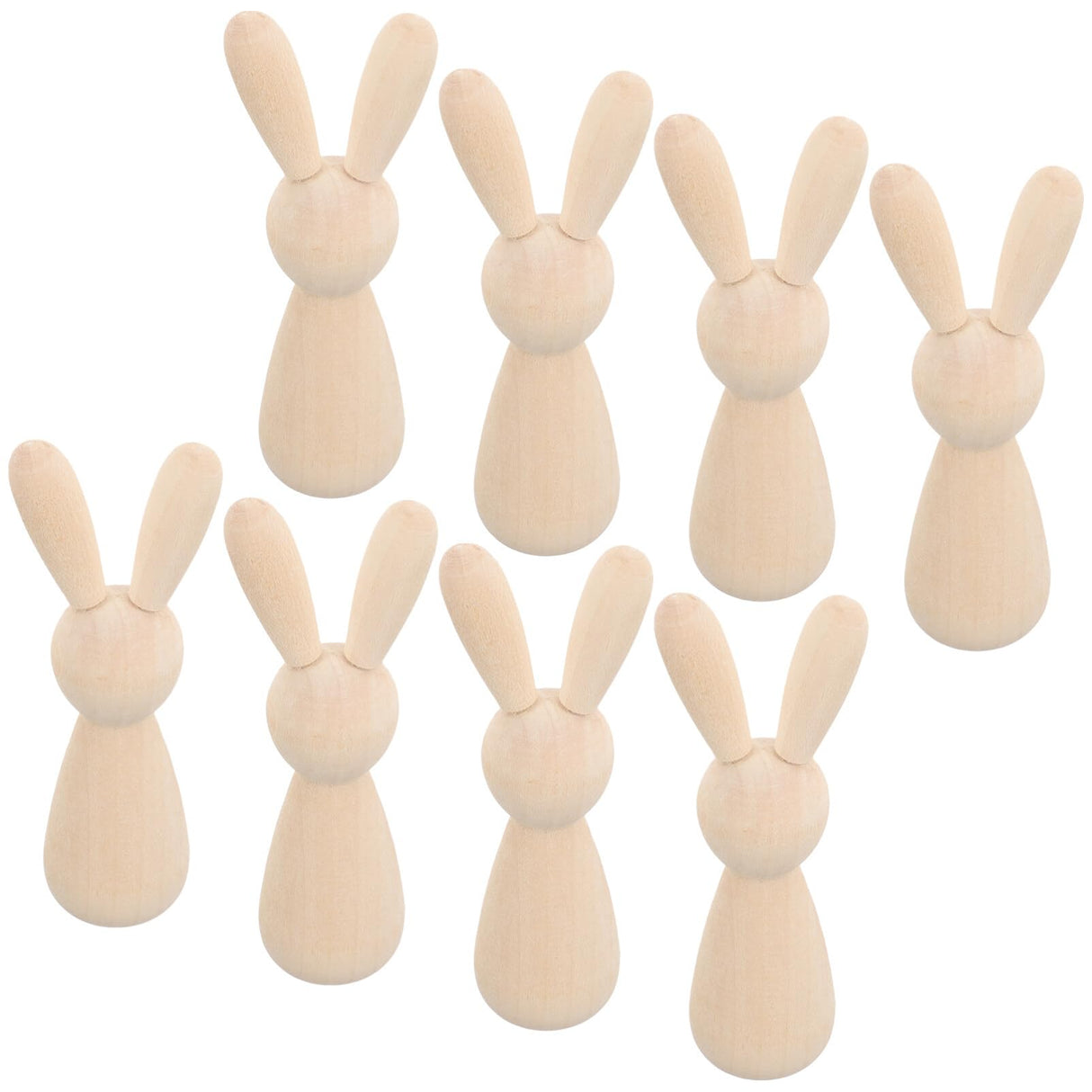 Light House Decorations for Home 10 Pcs Unfinished Wooden Peg Dolls Rabbit Wooden Peg Figures Animal Doll Bodies for DIY Craft Art Home Party EXCEART