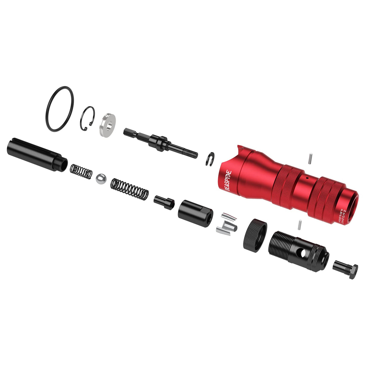 Beaspire Cordless Rivet Gun Adapter - Electric Rivet Drill Adapter Kit 2.4mm-6.4mm, Rivet Gun Kit with 6 Interchangeable Rivet Heads and 30 Blind Beaspire