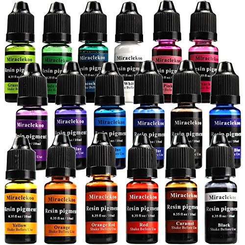 Miraclekoo 18 Colors Epoxy Resin Color Pigment Liquid Resin Color dye Translucent Resin Colorant Miraclekoo
