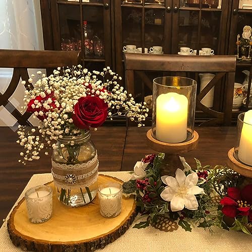 Wilson Wood Slice 4 Pack Basswood Round Rustic, Sanded Side, 9-12" Diameter, for Wedding Centerpiece, Babyshowers, DIY Projects, Table Chargers, Wilson