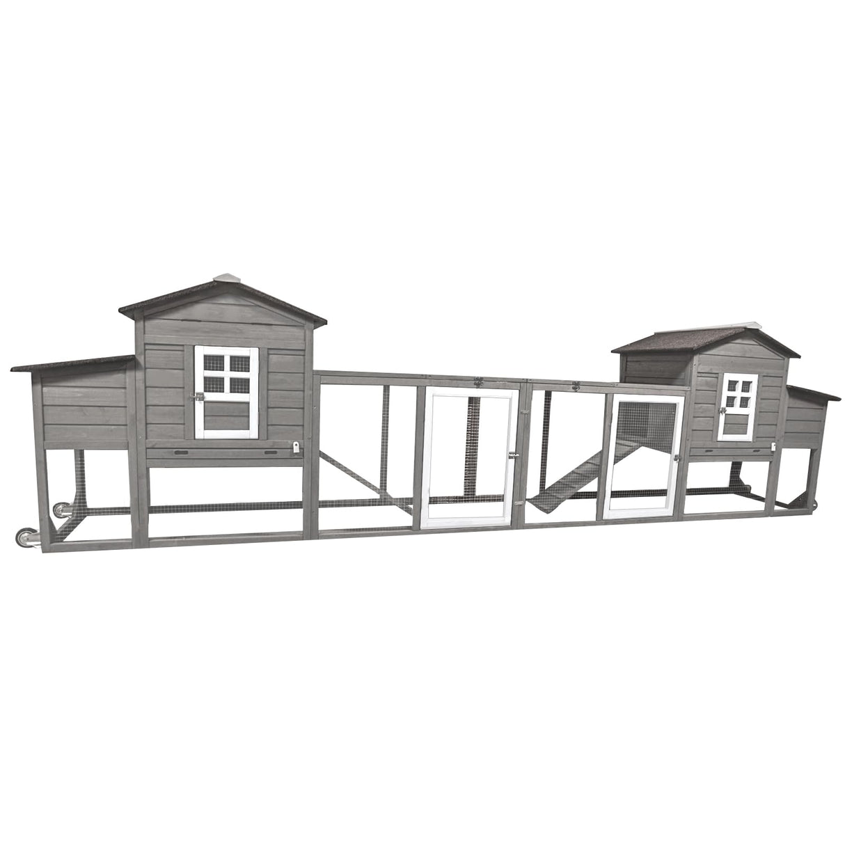 PetsCosset 158in Chicken Coop Wooden Indoor Outdoor for 1-6 Chickens Extension Chicken Houses with Removable Tray Nesting Box and Run(Set of Two), PetsCosset