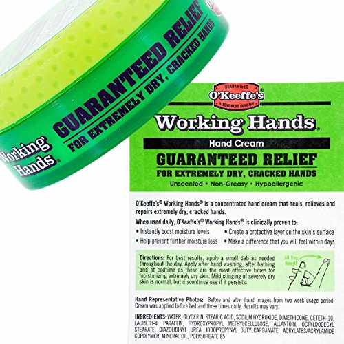 Hand Cream for Dry Cracked Hands and Hand Repair Gloves Bundle: O'Keeffe's Working Hands Cream (Unscented, Non-Greasy 3.2 oz.), Gel Moisturizing Bodiance