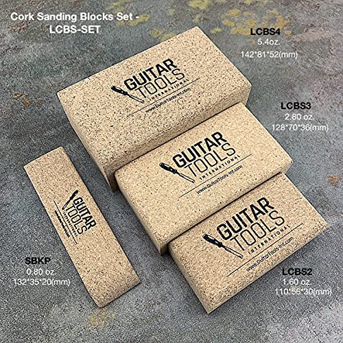Flat Beveled Cork Sanding Block for Guitar Luthiers - Tool - Carpenter - Files - Guitar - Bodies - Wood - Furniture - Bass - Repair instruments - 4 Guitar tools USA