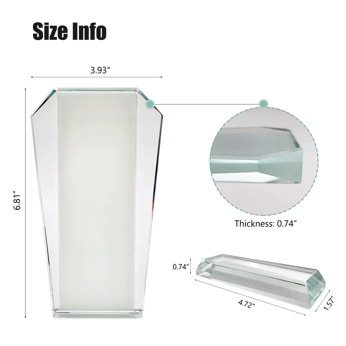 Ismosm Sublimation Blanks Products Crystal Plaque Blank Tabletop Decor Decorative Signs Award Plaque Custom Photo Picture Frame DIY Gifts with Gift Ismosm