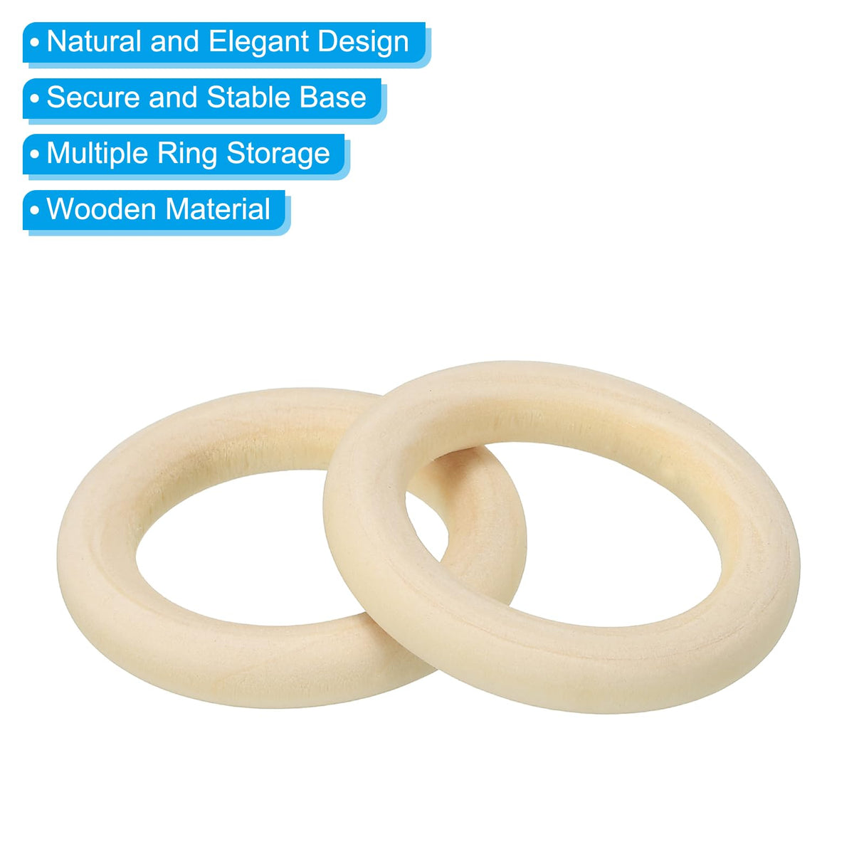 PATIKIL 40mm 1.6" Natural Wooden Rings, 15Pcs 7mm Thick Unfinished Wood Ring Wood Loop Circle for Craft Pendant DIY Jewelry Making Macrame PATIKIL