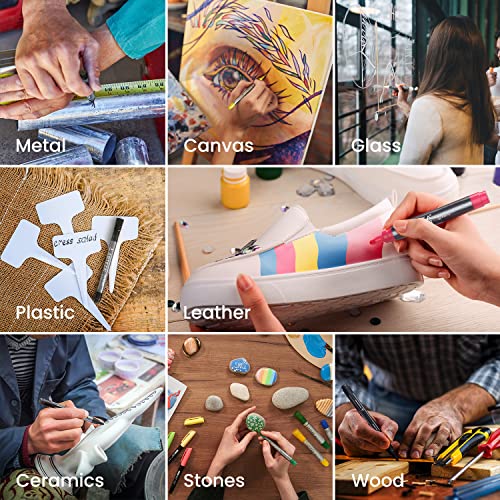 ARTEZA Pastel Oil-Based Markers, 8-Pack, 2.5 mm Line, Large Barrel, Quick-Drying Permanent Marker Pens with Bullet Nib, Craft and Art Supplies for ARTEZA