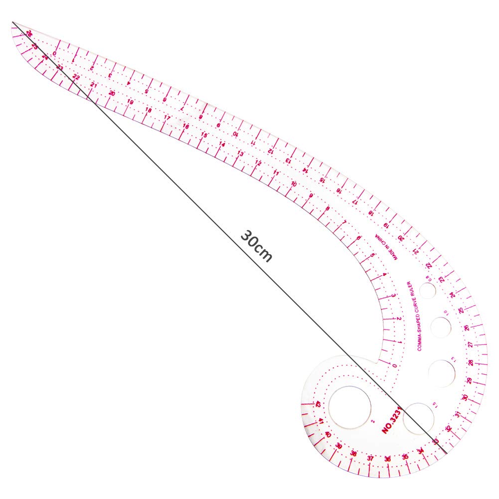 BUDDE Sew French Curve Metric Ruler - 4 Style Fashion Clear Metric Sewing Ruler Set, French Curve Pattern Ruler Kit for Beginners Tailors Designers BUDDE