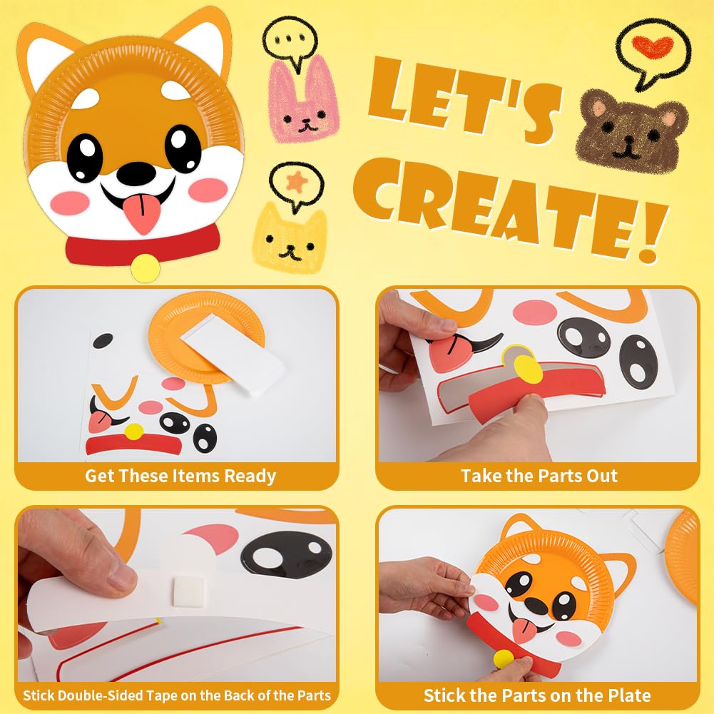16 Pack Arts and Crafts for Kids, Toddler Crafts Animal Paper Plate Art Kit Gift for 3 4 5 6 Year Old Boys Girls DIY Kids Crafts for Birthday Party MDCGFOD