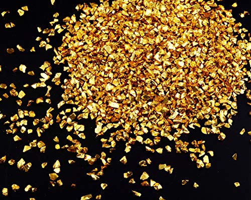 Crushed Glass Irregular Metallic Chips Sprinkles Chunky Big Glitter Gold 100g 4-6mm for Nail Arts Craft DIY Vase Filler Epoxy Resin Mold Scrapbooking Cmidy