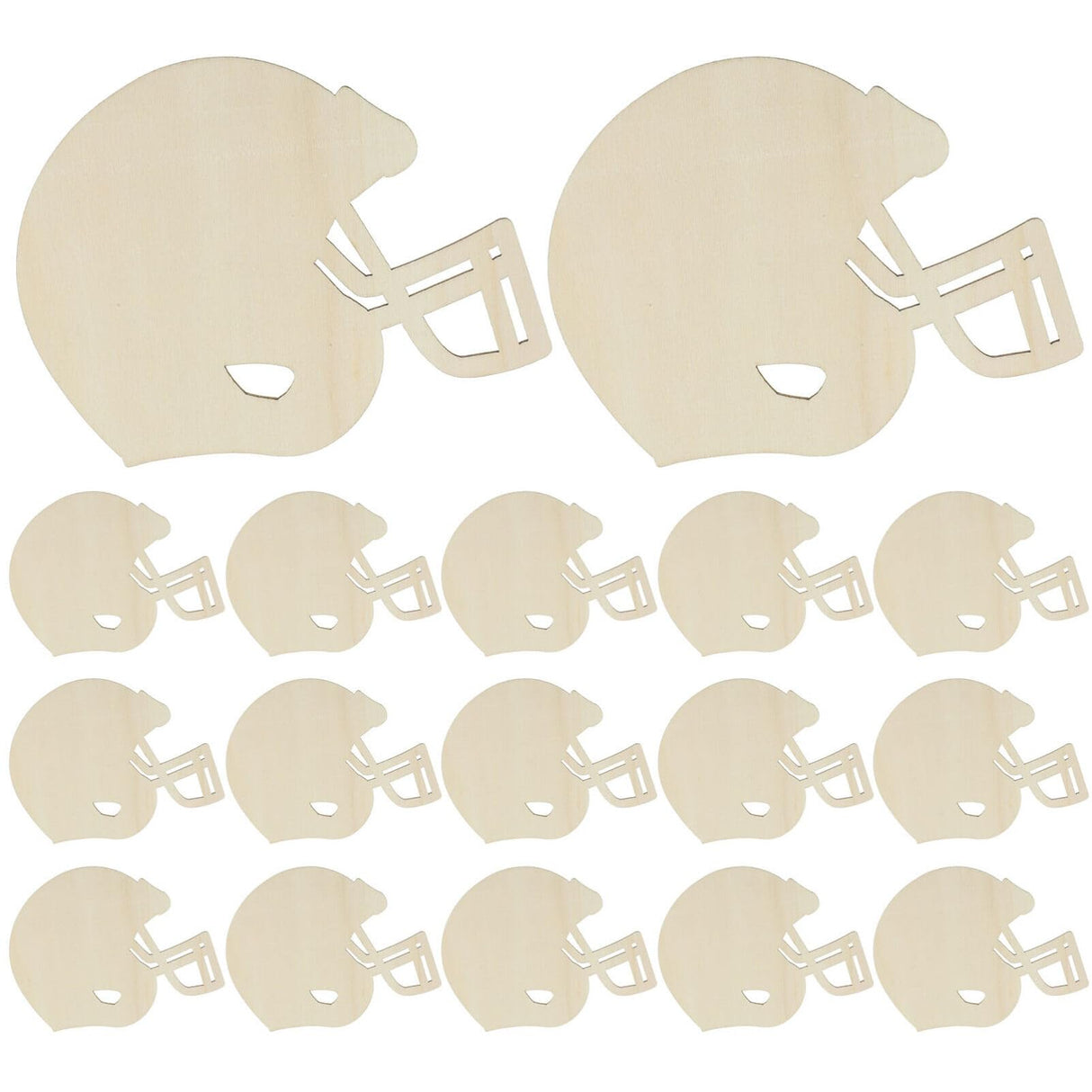VILLCASE 20pcs Helmet Unfinished Wood Football Hockey Helmet Shaped Wood Slices Helmet Wooden Ornaments for Crafts Painting Door Sign Wedding Home VILLCASE