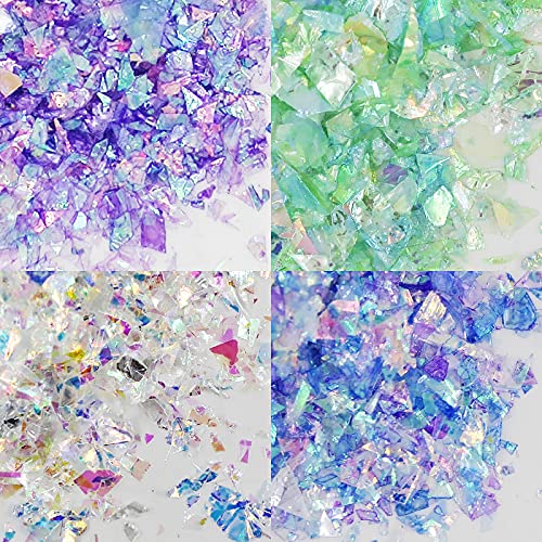 Bellelfin 14 Colors Resin Chunky Glitter Flakes Irregular Iridescent Sparkles Glitters Confetti Craft Supplies for Epoxy/Tumblers/Slime, Nail Art Bellelfin