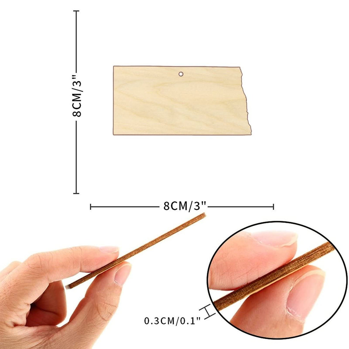 State of North Dakota Wood Craft,Unfinished Wooden Cutout Art,DIY Wood Sign, Inspirational Farmhouse Wall Plaque,Rustic Home Decor for Bedroom Arupkeer