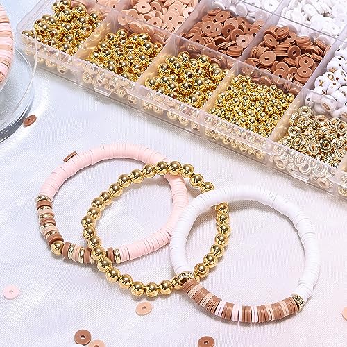 LFLIUN Bracelet Making Kit Friendship Gold Beads Clay Beads Jewelry&Bracelet Making Kit for Girls Charm Bracelet Maker Set with Letter Beaded Kit for LFLIUN